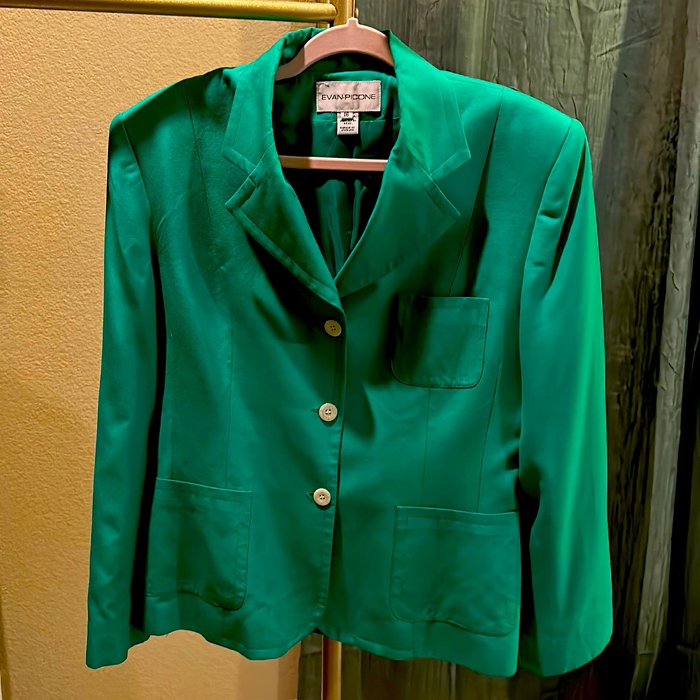 Evan-Picone Bright Green Blazer